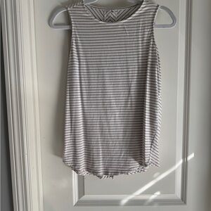 Striped Sleeveless Tank Top - White/Black